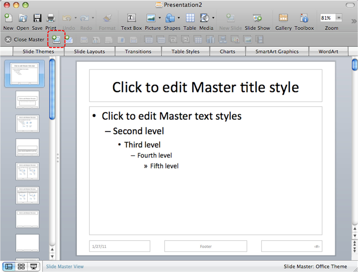 change the size of slides in powerpoint 11 for mac
